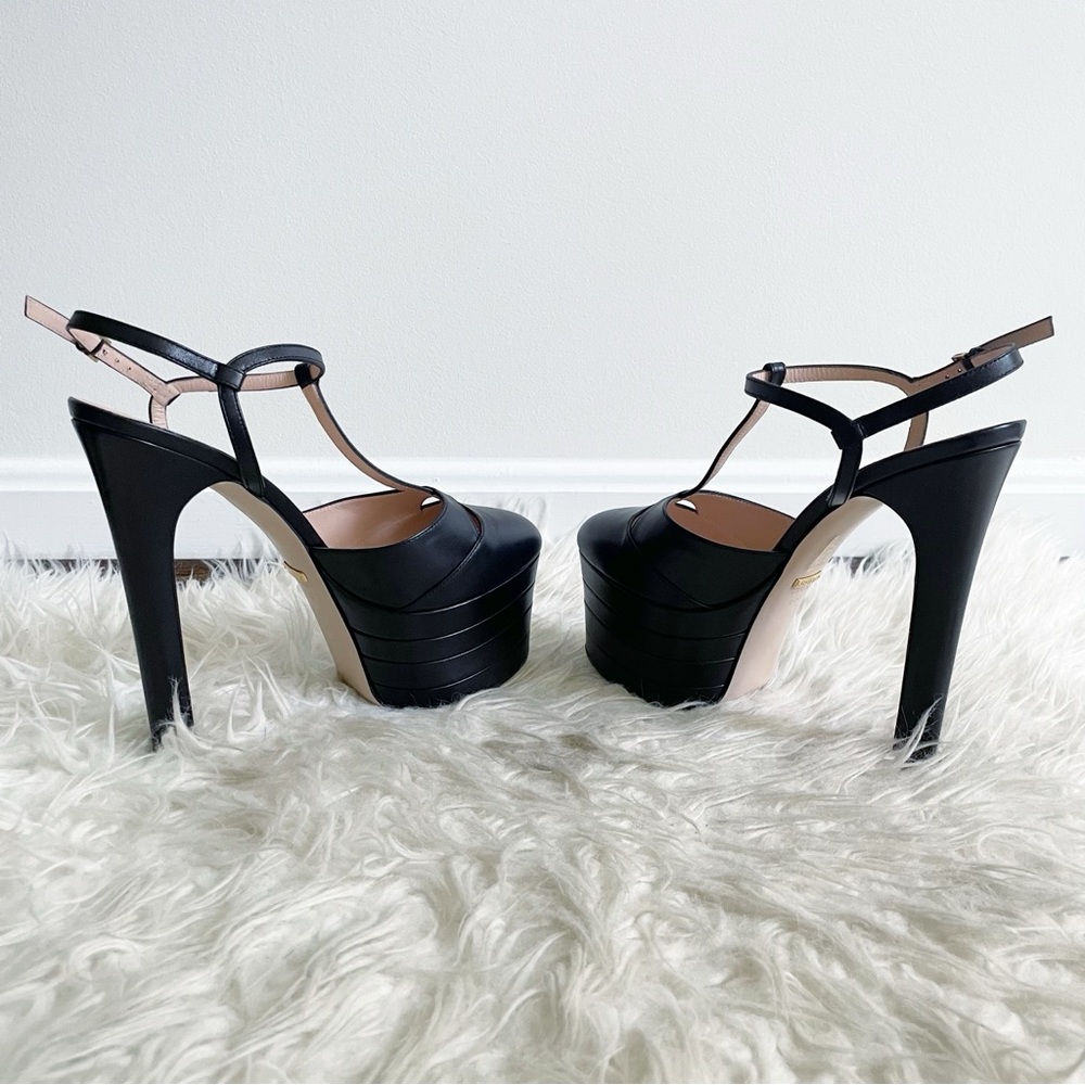 Gucci Angel Platform Pump Black Leather size 38.5 - Picture 8 of 15